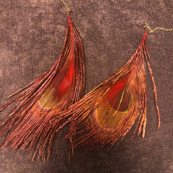 Vintage peacock earrings - Picture 3 of 3